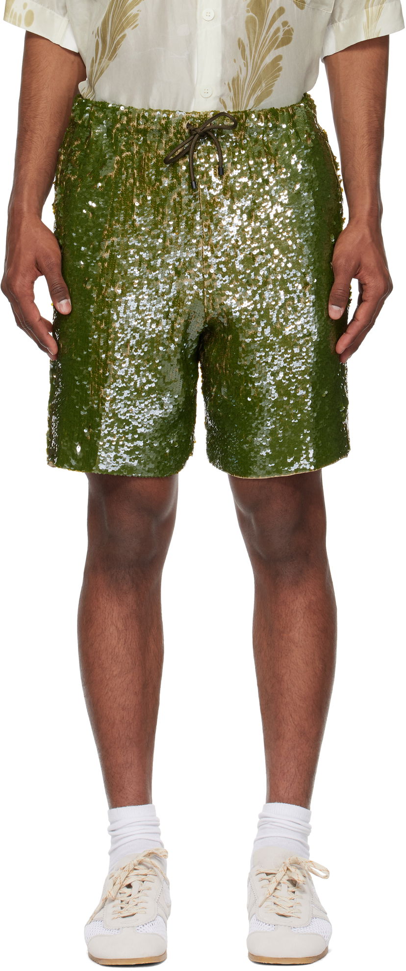 Shorts Dries Van Noten Dries Van Noten Sequin Shorts Grön | 251-080973-1480