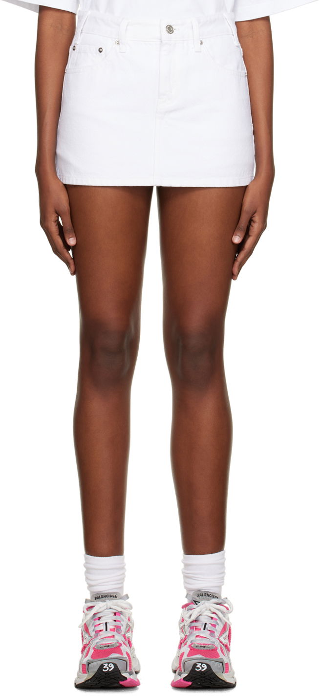 Kjol We11done We11done Low-Rise Denim Mini Skirt Vit | WD-DS3-22-372-W-WH