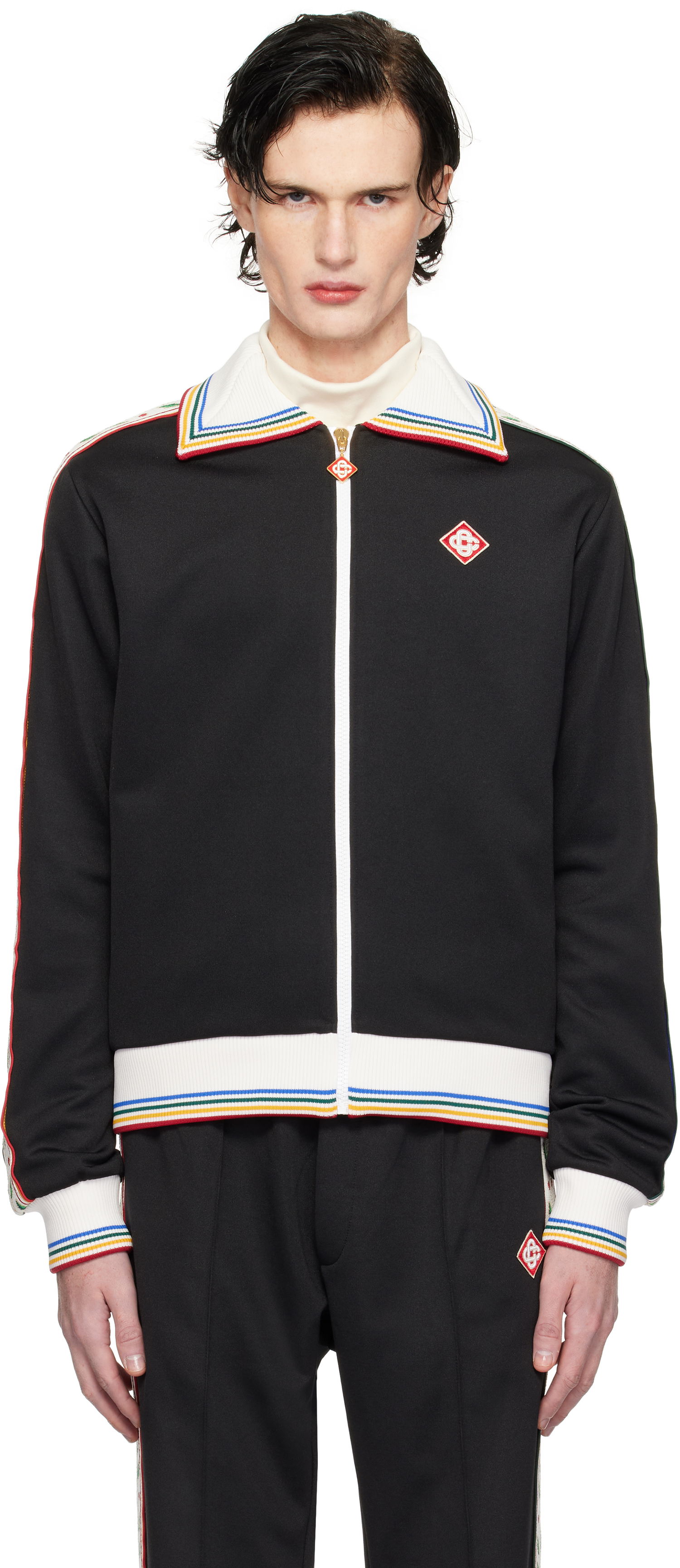 Jacka Casablanca Track Jacket with Stripes Svart | MPS25-JTP-310-01, 0