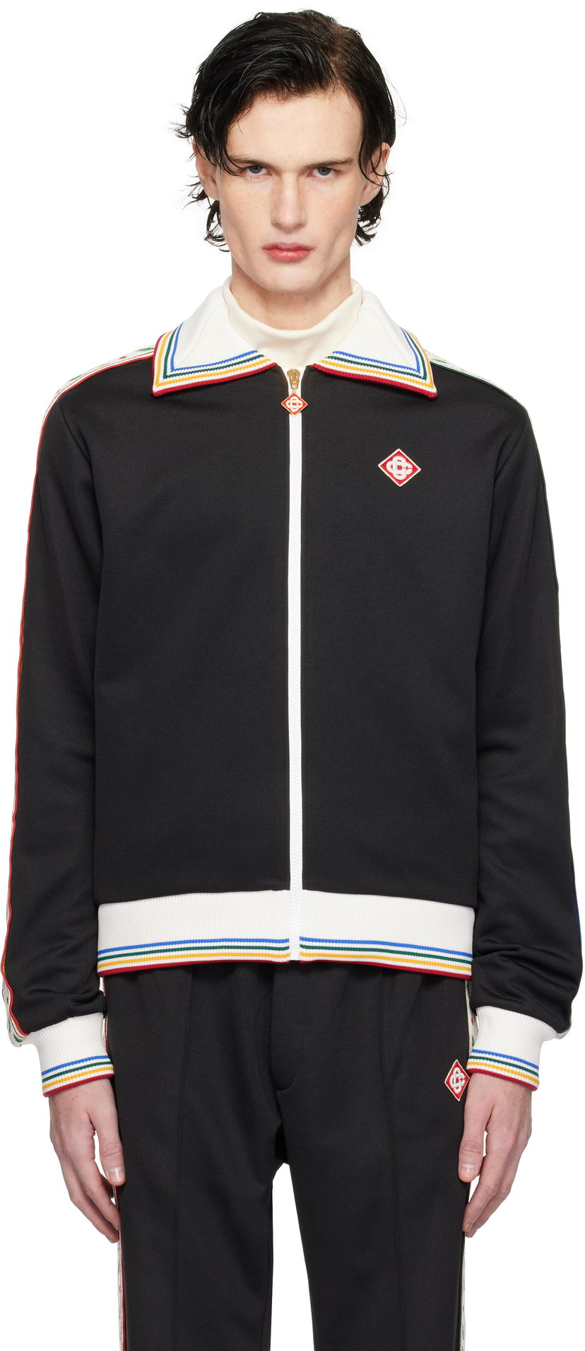 Jacka Casablanca Track Jacket with Stripes Svart | MPS25-JTP-310-01
