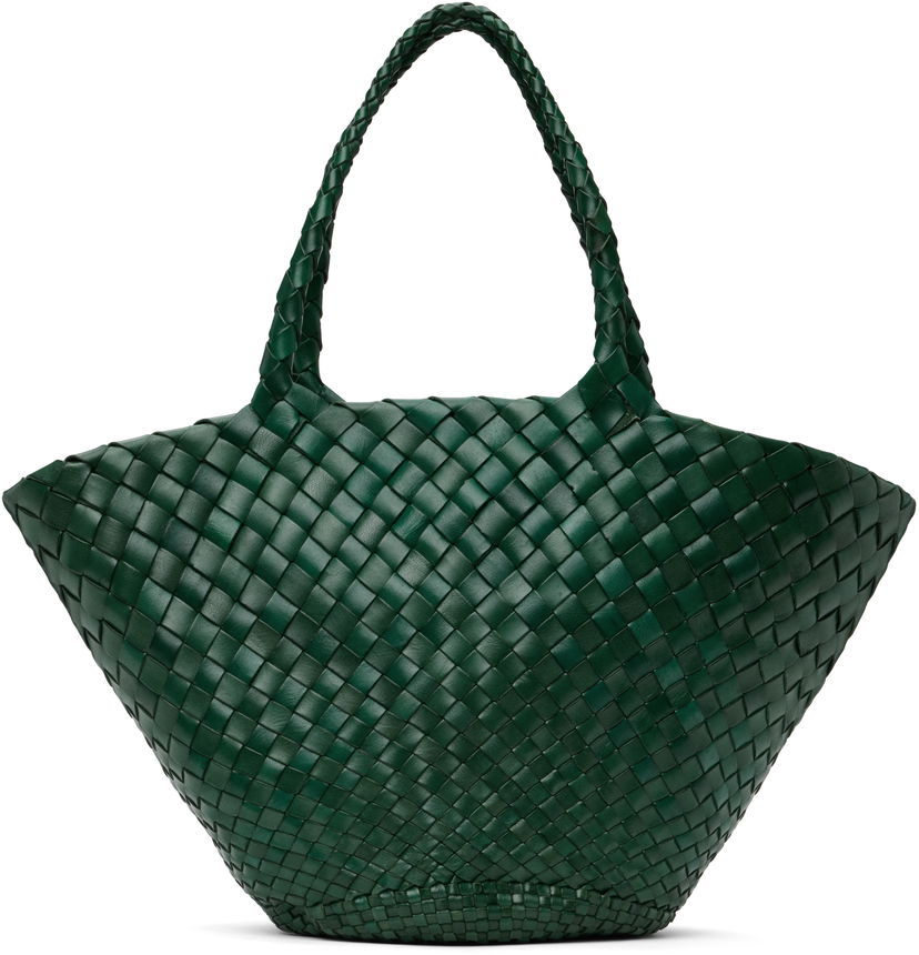 Tygpåse Dragon Diffusion Dragon Diffusion Egola Woven Leather Tote Grön | 8026