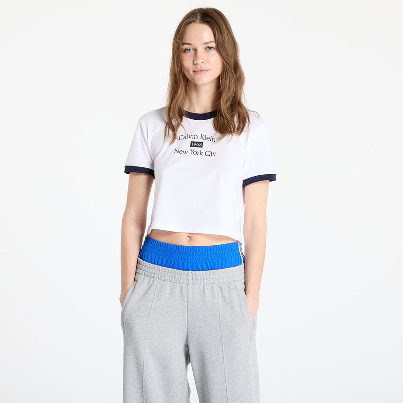 Crop top CALVIN KLEIN Calvin Klein Jeans Drapey Jersey Crop T-Shirt Vit | LV047B808G VVD
