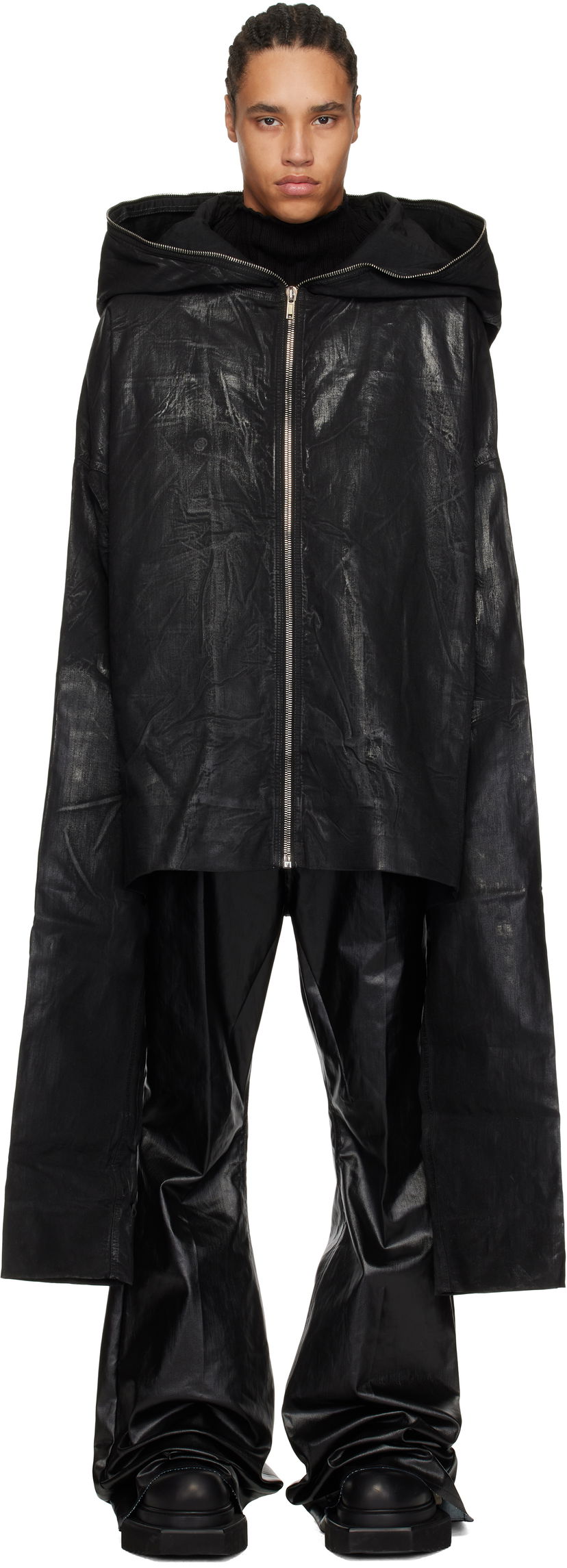 Sweatshirt Rick Owens Rick Owens DRKSHDW Hollywood Gimp Kaftan Denim Jacket Svart | DU01E3780 SCF