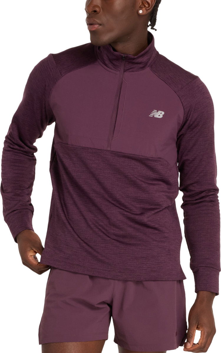 Sweatshirt New Balance Athletics Heat Grid Half-Zip Top Purpur | mt43204-pln