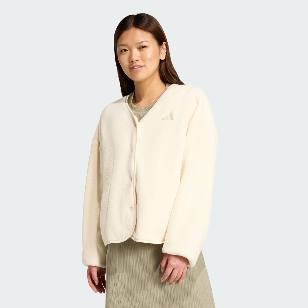 Sweater adidas Performance Future Icons Fleece Cardigan Vit | KB5234, 0