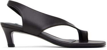 Kläder TOTEME TOTEME Leather Thong Heeled Sandals Svart | 252-WAS0201-LE0131, 0