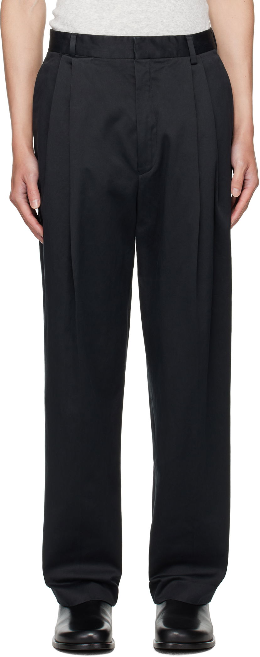 Byxor Dries Van Noten Dries Van Noten Pleated Trousers Svart | 252-020998-2341