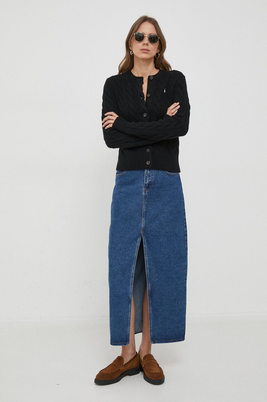 Sweater Polo by Ralph Lauren Cable Knit Cardigan Svart | 211910443, 1