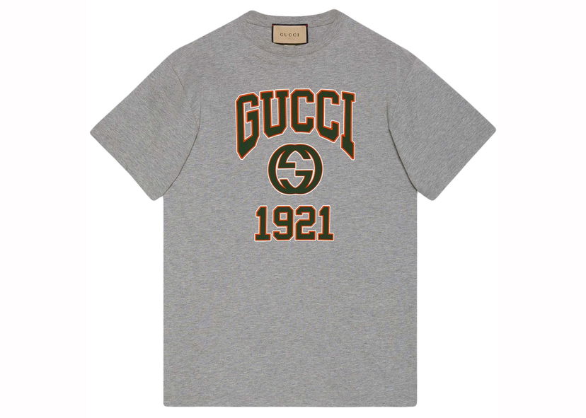 T-shirt Gucci Logo Print T-shirt Gray Grå | 771758 XJGA5