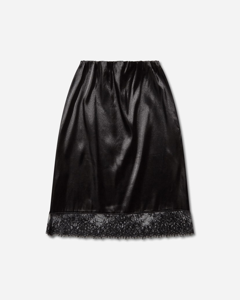 Kjol OpéraSPORT Lucia Satin Lace Trim Skirt Svart | K50FW25  4