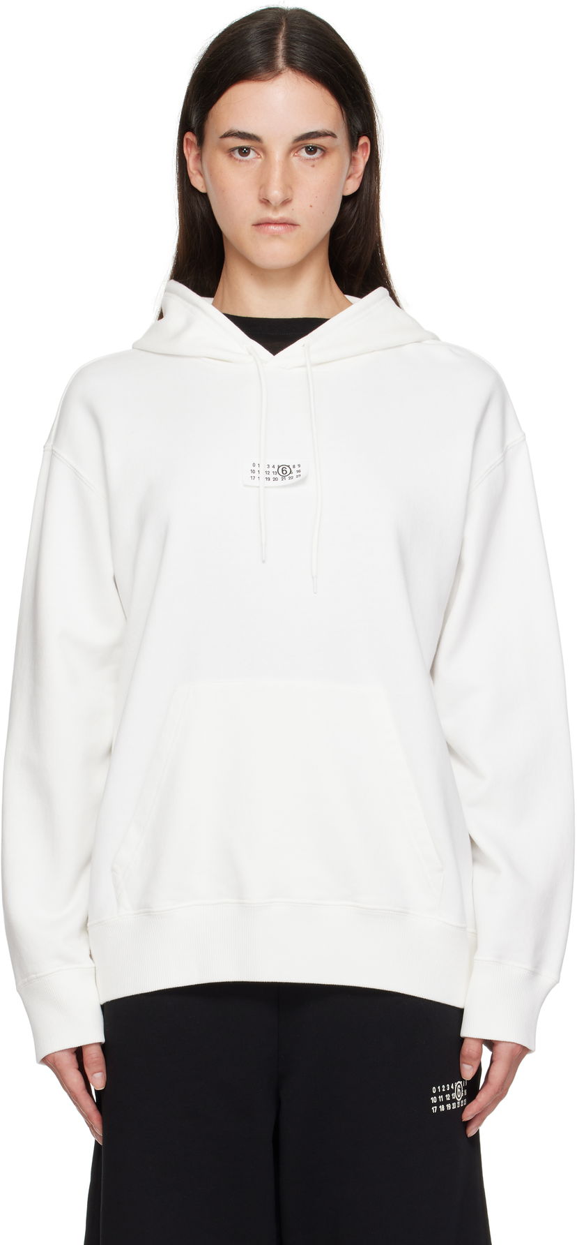 Sweatshirt Maison Margiela MM6 Maison Margiela Numeric Hoodie Vit | SH0GU0033 M25025
