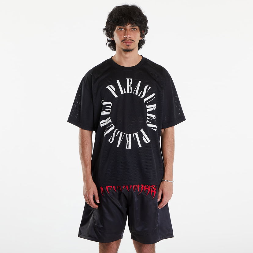 T-shirt Pleasures Motive Mesh Shirt Black Svart | P24SU006 BLACK
