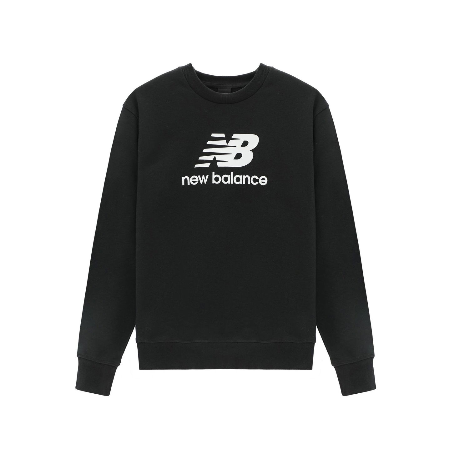 Sweatshirt New Balance Essentials Stacked Logo Crewneck Sweatshirt Svart | AMT31538-BK, 0