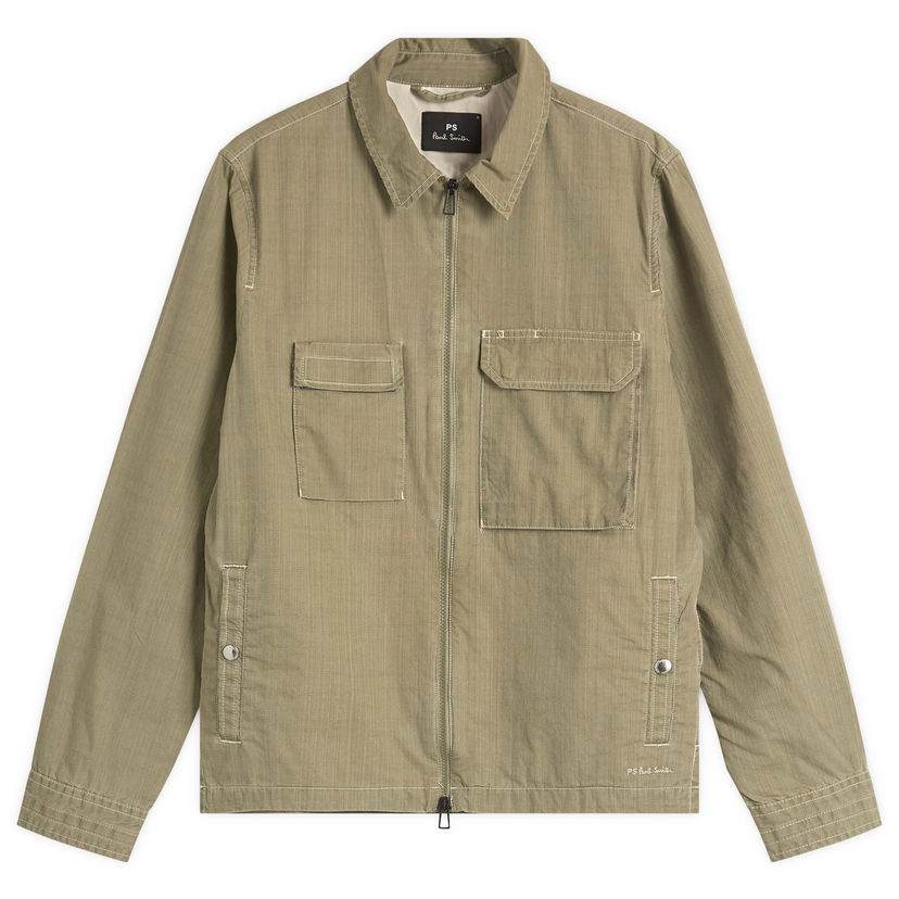 Jacka Paul Smith PS Paul Smith Zip Front Pocket Overshirt Jacket Grön | M2R-455Z-P22339-35