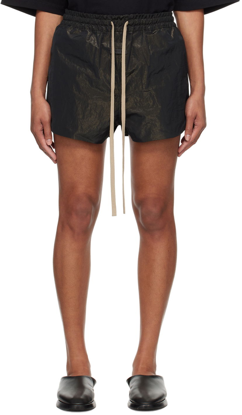 Shorts Fear of God Black Drawstring Shorts Svart | FG840-237WRP