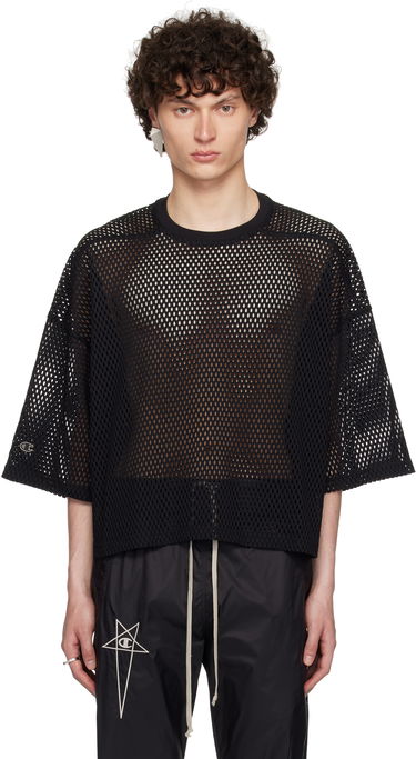 Crop top Rick Owens Rick Owens Champion Edition Tommy Cropped Mesh T-Shirt Svart | CM01E1676 CHONET MESH, 0