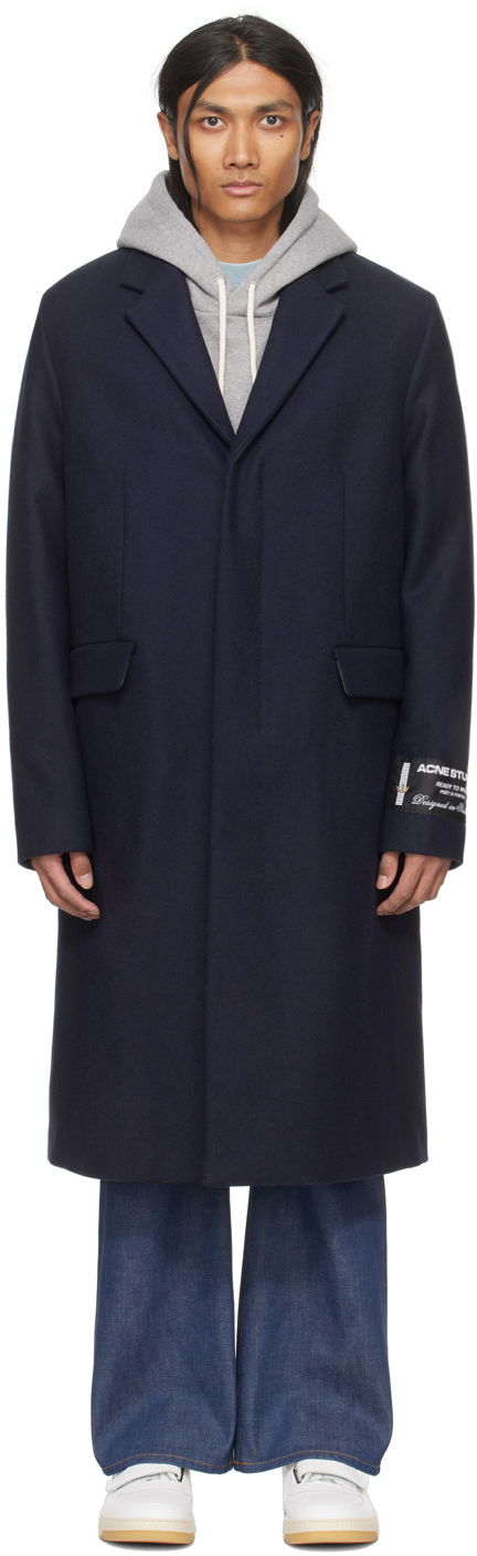 Rockar Acne Studios Single-Breasted Coat Mörkblå | B90730-