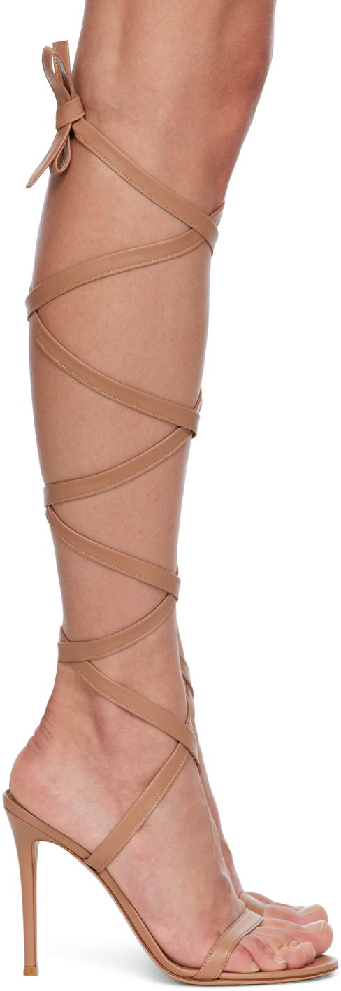Tillbehör Gianvito Rossi Gianvito Rossi Borneo Heeled Sandals Beige | G32325.15RIC.NAP