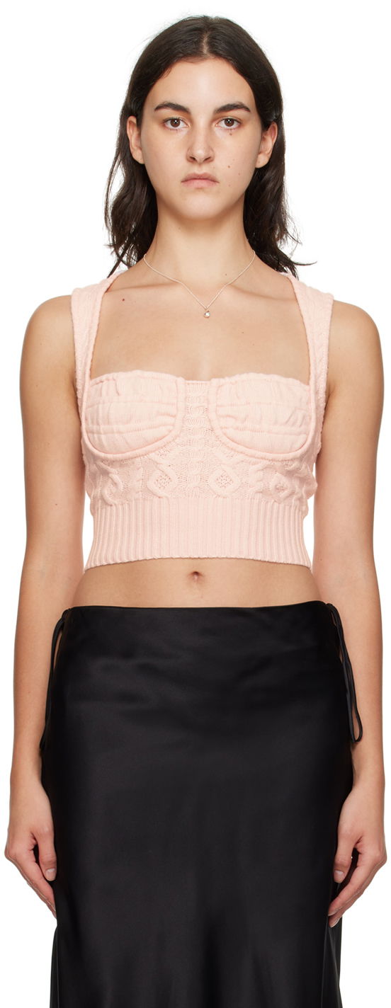 Linne GUIZIO Guizio Gemma Knit Tank Top Rosa | F23612S004