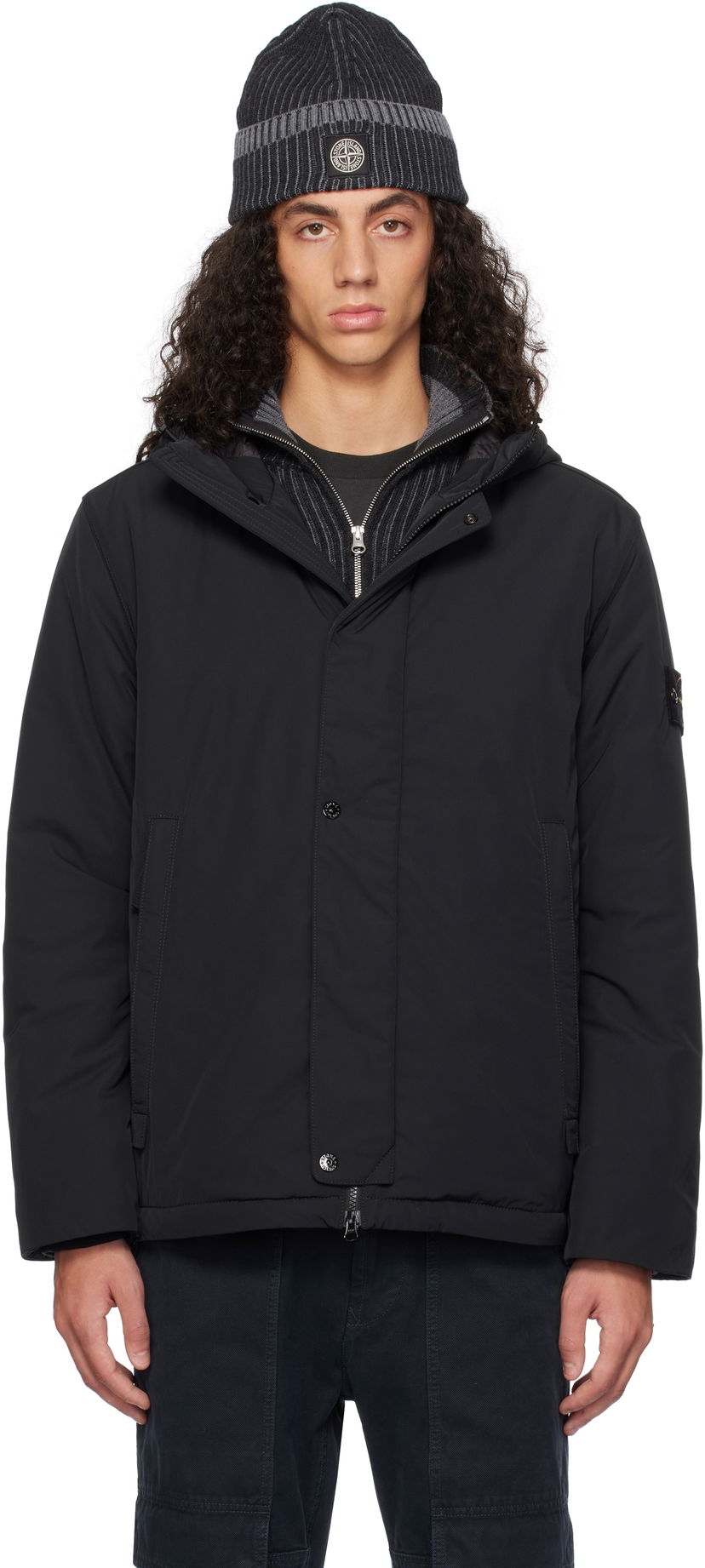 Jacka Stone Island Micro Twill Jacket Svart | 811543426