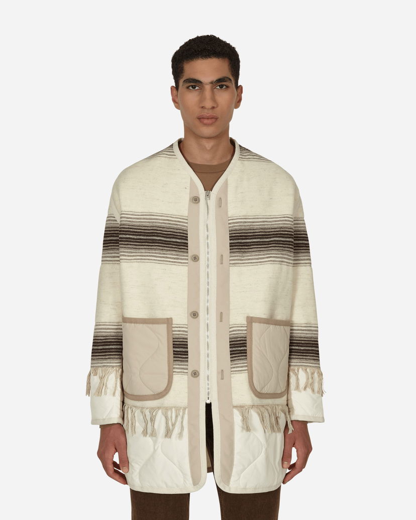 Rockar Junya Watanabe Fringed Wool Overshirt Beige | WJ-J001-W22  1