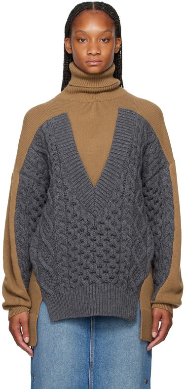 Sweater Stella McCartney Stella McCartney Paneled Turtleneck Sweater Brun | 6K08583S2527, 0