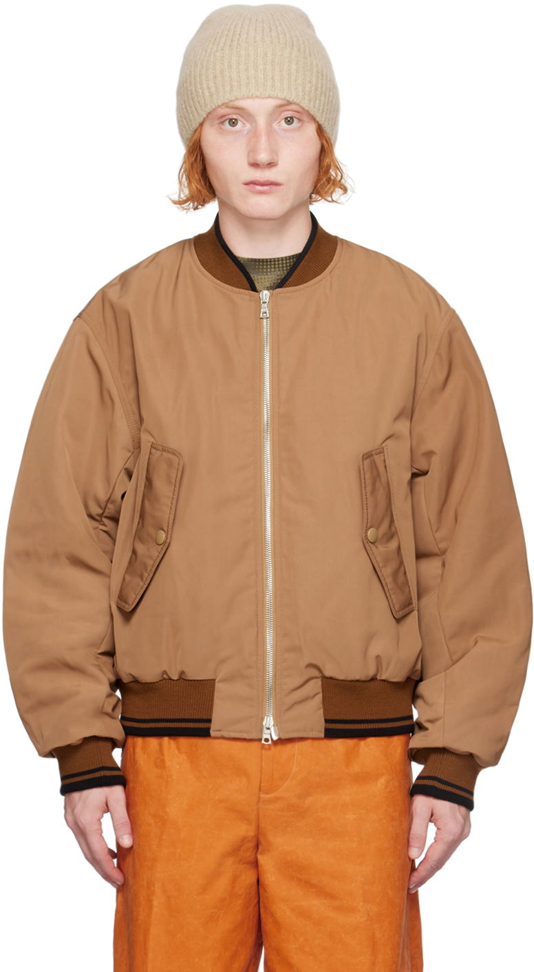 Bomberjacka Dries Van Noten Brown Oversized Bomber Jacket Brun | 242-020518-9102