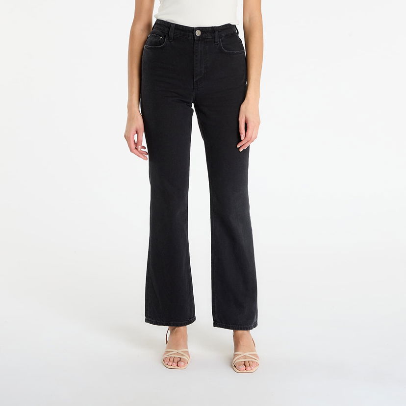 Byxor GUESS 80S High-Waisted Straight-Leg Pants 31 Svart | W5BA33D0981-WNTK