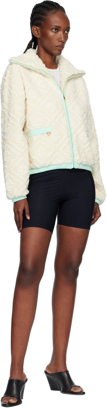 Jacka Casablanca Monogram Jacquard Fleece Jacket Vit | WPF25-JK-390-01, 3
