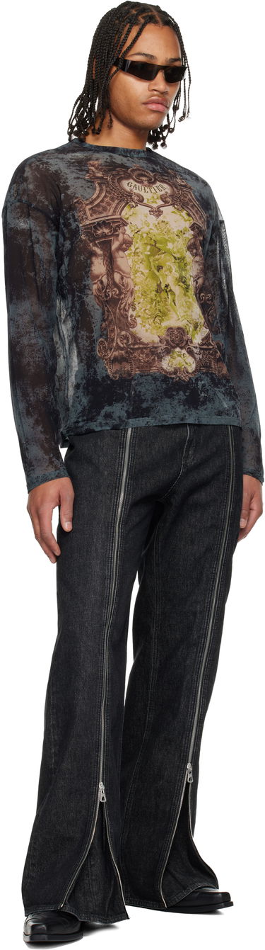 T-shirt Jean Paul Gaultier The Oversized Médaillon Printed Mesh Long Sleeve Top Flerfärgad | 25/04-W-TO340-M006P-005740, 3