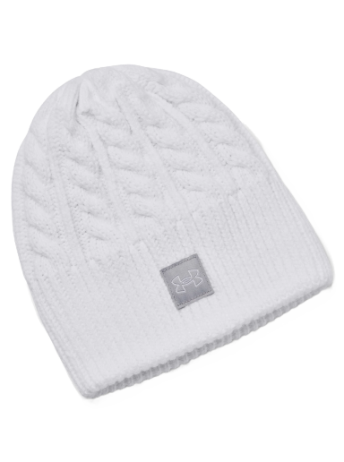 Mössa Under Armour Halftime Cable Knit Beanie Vit | 1379995-100