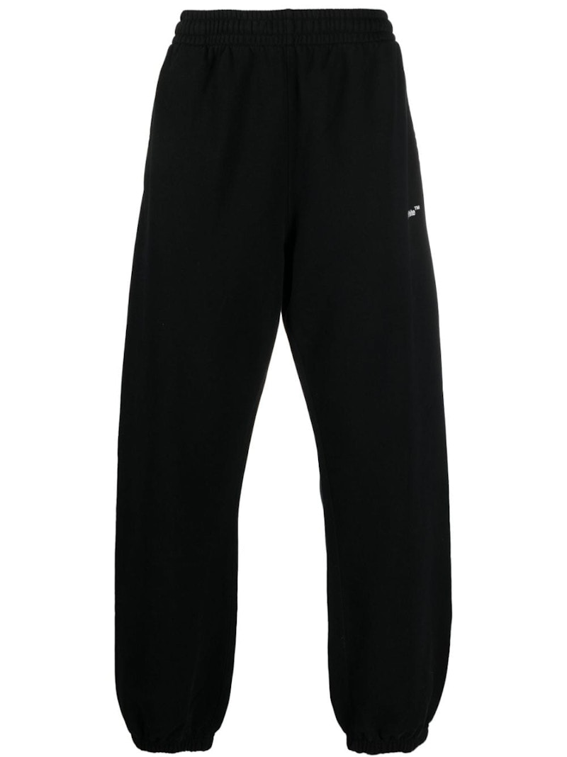 Träningsbyxor Off-White Diagonal Helvetica Slim Sweatpants Black/White Svart | OMCH029C99FLE0021001