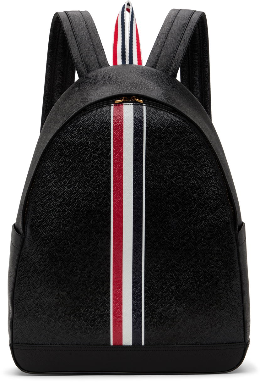 Ryggsäck Thom Browne Thom Browne Pebble Grain RWB Stripe Backpack Svart | UAG233A-00198