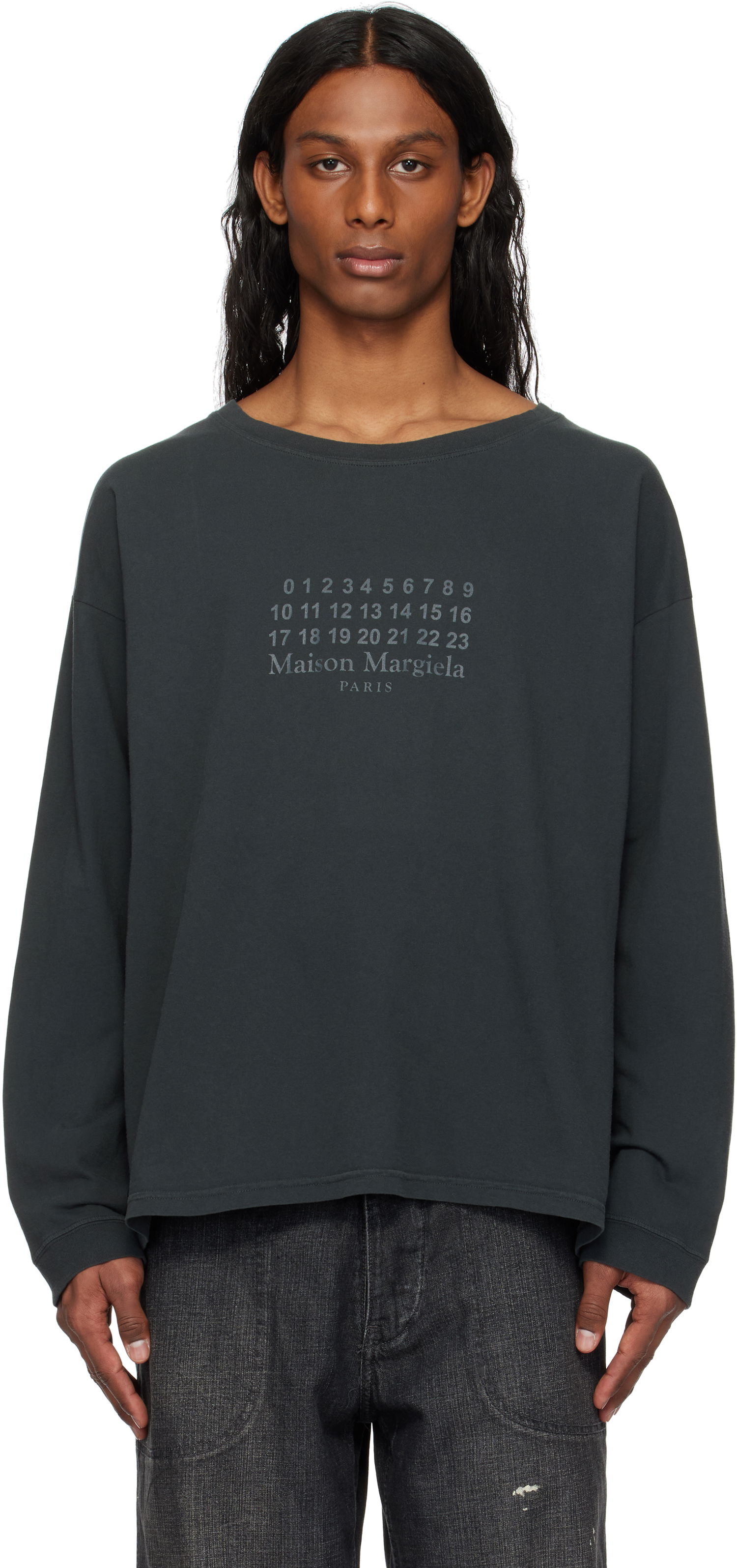 Sweater Maison Margiela Maison Margiela Printed Logo T-Shirt Svart | S50GC0715 S24575, 0