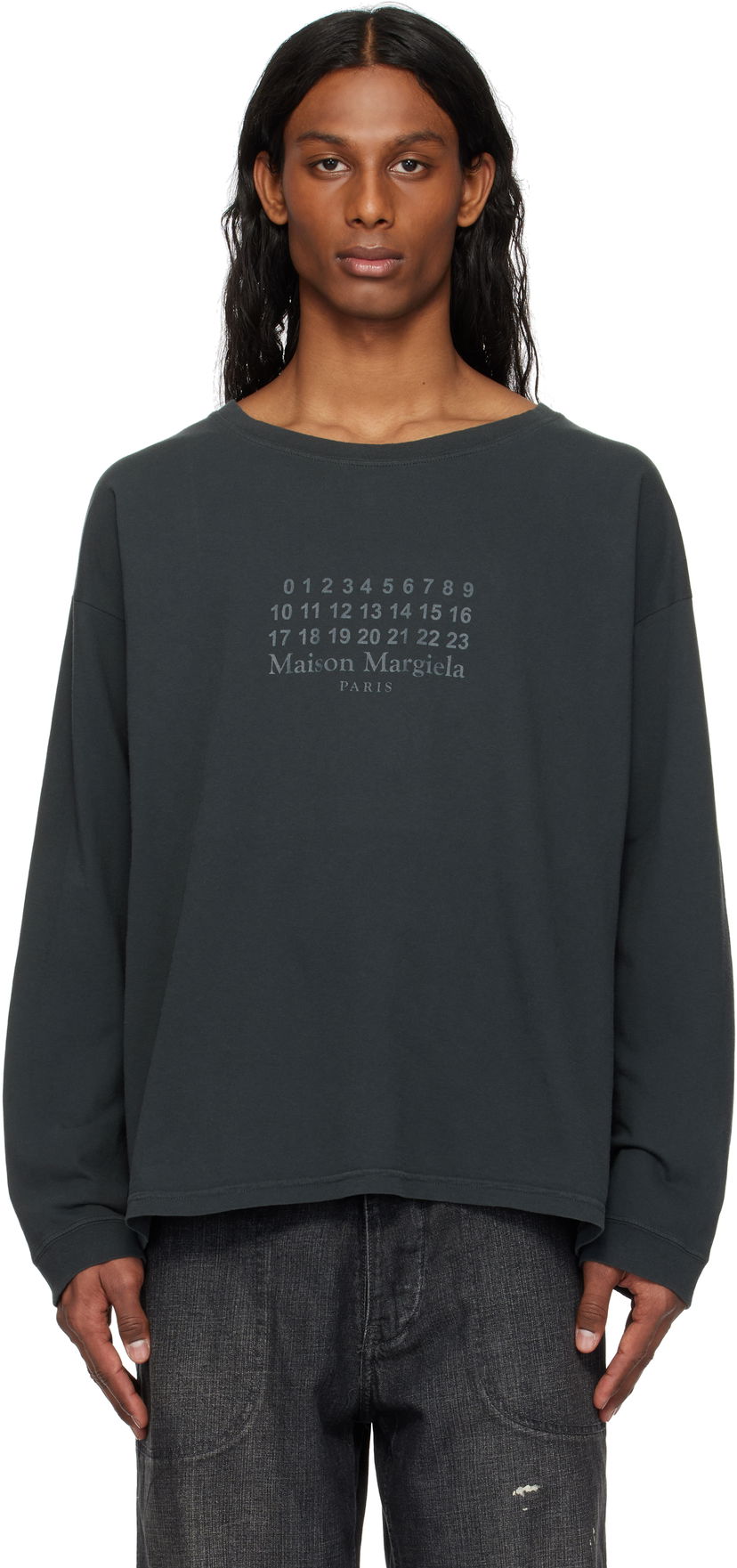 Sweater Maison Margiela Maison Margiela Printed Logo T-Shirt Svart | S50GC0715 S24575