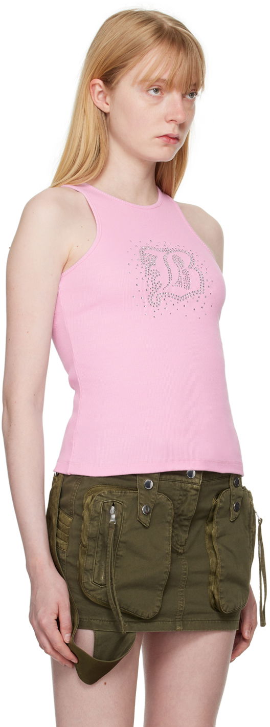 Linne Blumarine Blumarine Crystal Tank Top Rosa | P444T027A, 1
