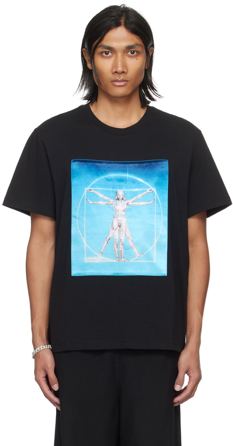 T-shirt Stella McCartney Stella McCartney Vitruvian Woman Graphic T-Shirt Svart | 6J01583SPY79