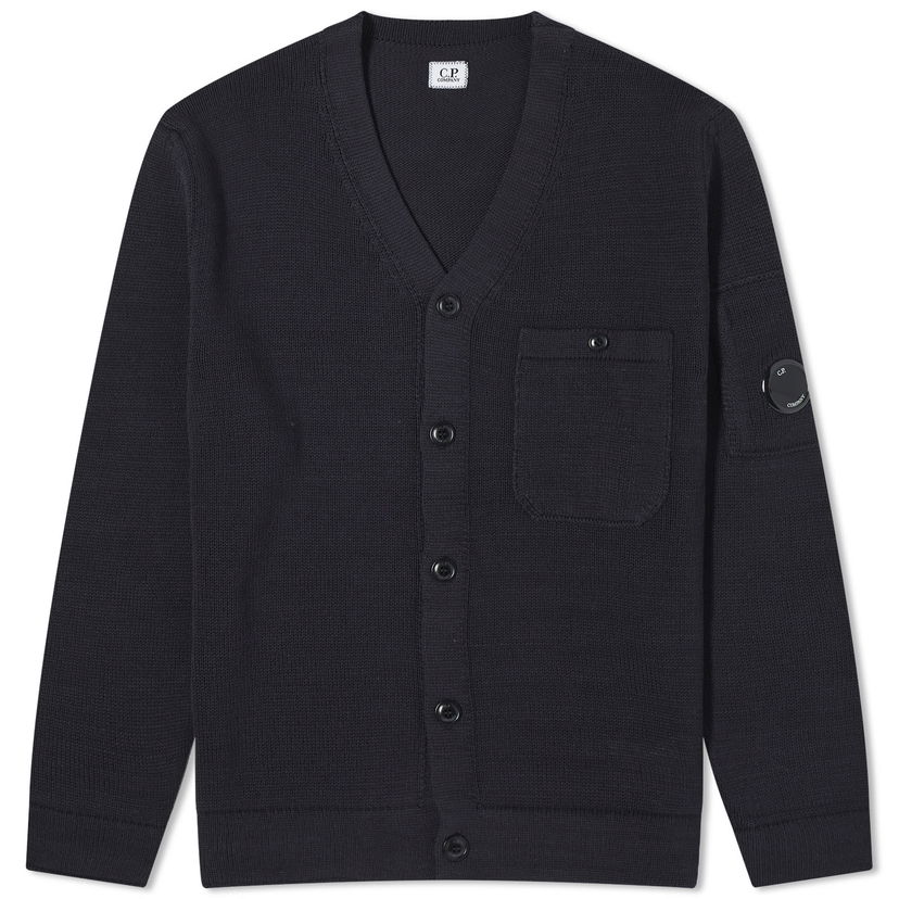Sweater C.P. Company Lens Knit Cardigan Mörkblå | 16CMKN125A-006482A-888