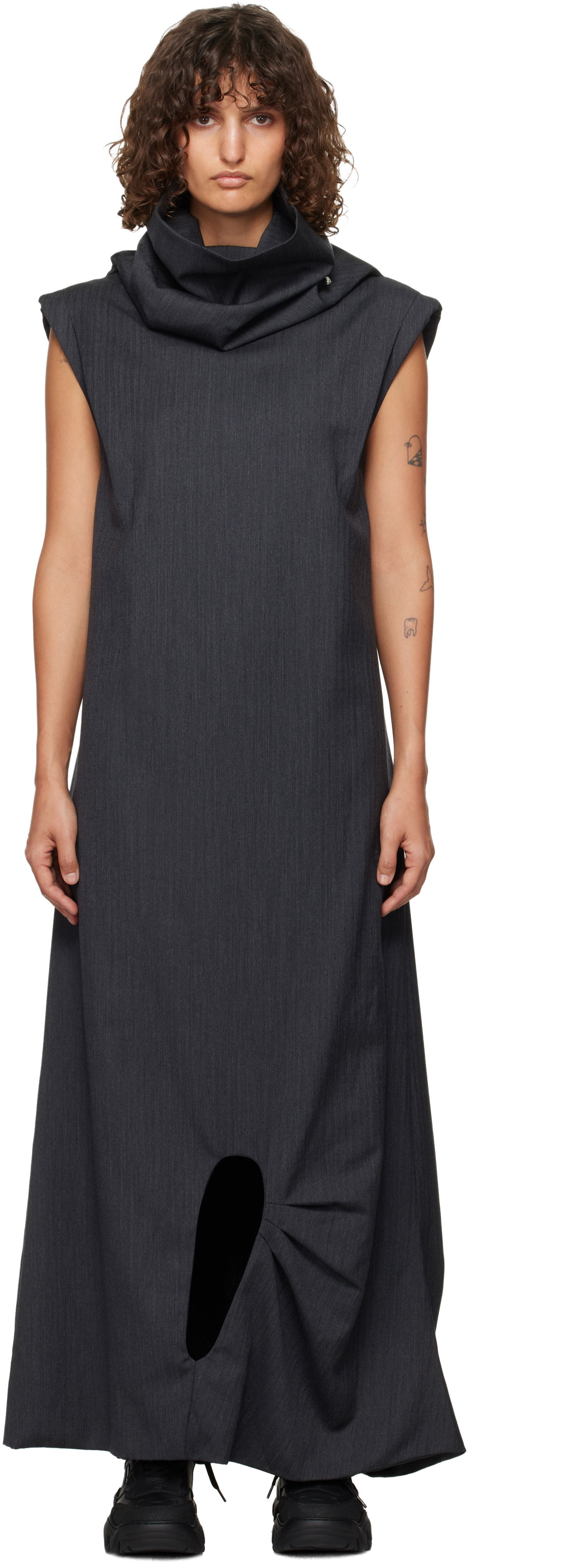 Klä ADER ERROR Maxi Dress With Cutout Grå | BN01FWDR0101GR, 0