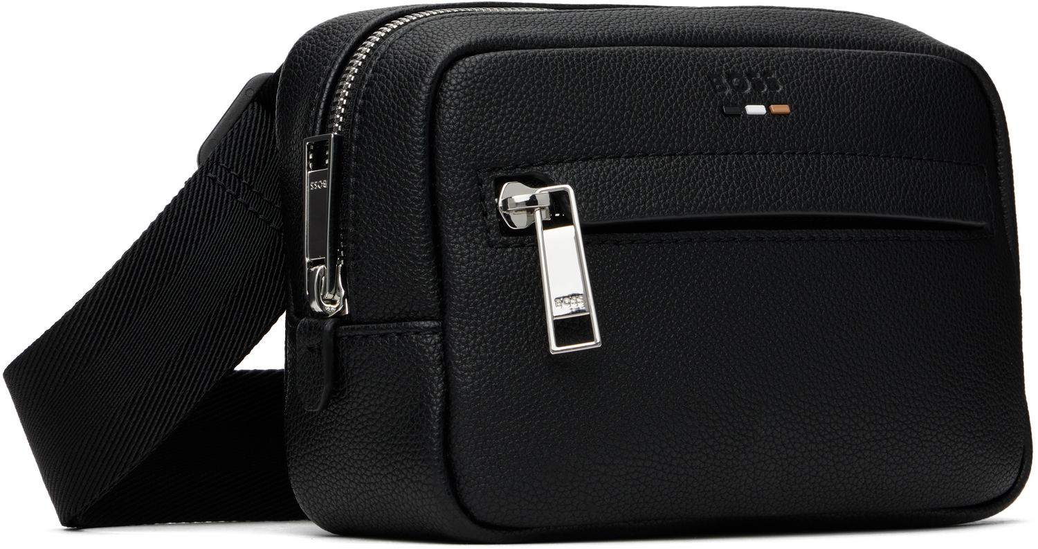 Midjeväska BOSS BOSS Pebble-Grained Faux-Leather Belt Bag Svart | 50548019, 1