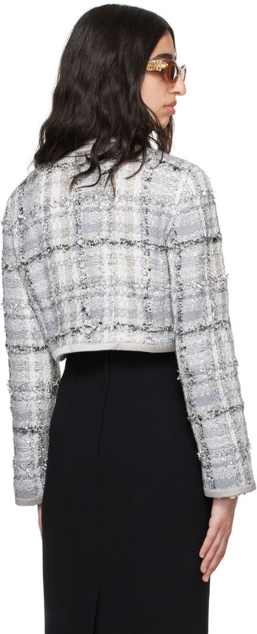 Jacka Dolce & Gabbana Dolce&Gabbana Short Check Lurex Raschel Tweed Jacket Grå | F27DQT FQZAE, 2
