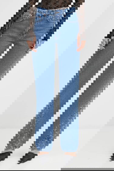 Jeans Marine Serre Moon Laser Denim Baggy High Waist Jeans Blå | WPA169ACDEN0002, 0