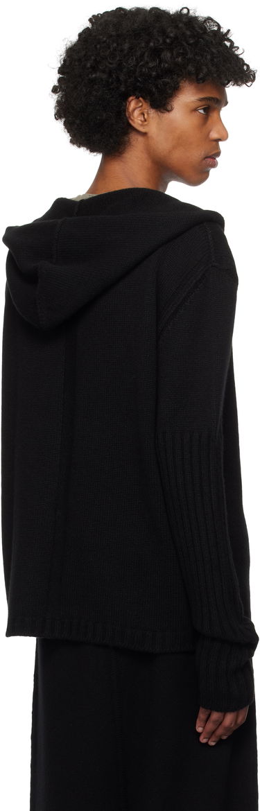 Sweatshirt Rick Owens Rick Owens Hollywood Zipped Knit Hoodie Svart | RU01E5666 KLWS, 2