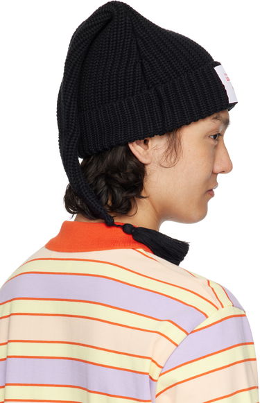 Mössa Charles Jeffrey Loverboy Charles Jeffrey LOVERBOY Sloppy Giuseppe Knit Beanie with Tassel Svart | 54131001, 4