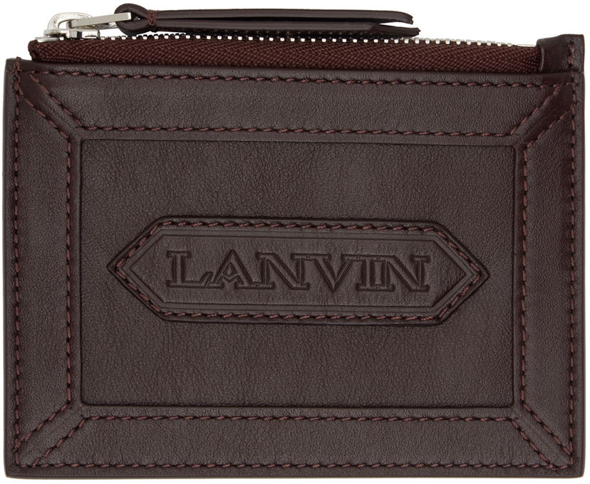 Plånbok LANVIN Burgundy Zipped Card Holder Beige | LM-SLSWZ4-PIEN-A24