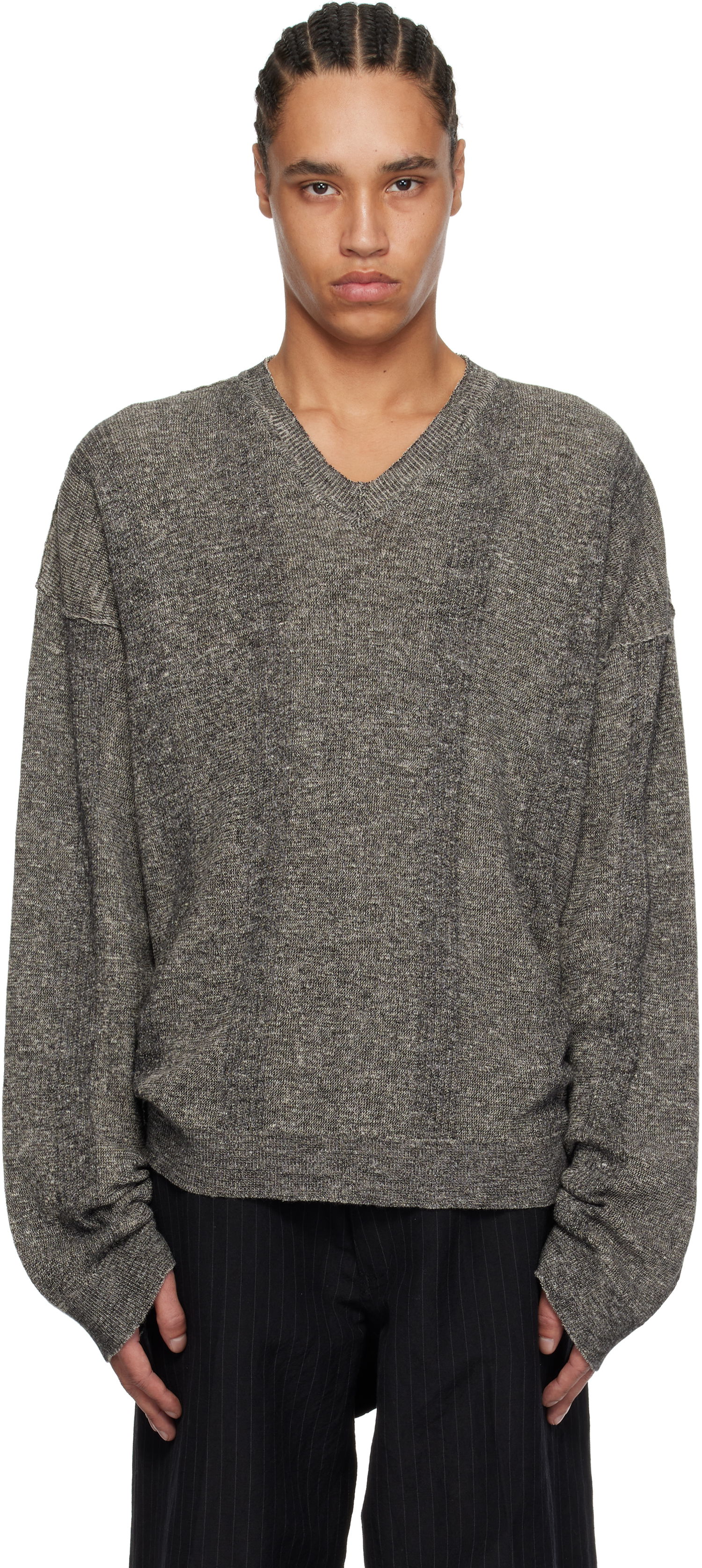 Sweater Maison Margiela Maison Margiela V-Neck Sweater Grå | S50HN0012 M13097, 0