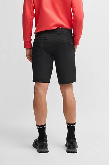 Shorts BOSS Slim-Fit Water-Repellent Stretch Shorts Svart | 50540337, 1