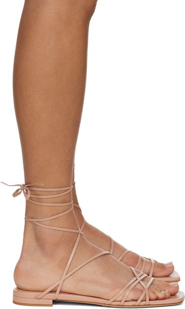 Tillbehör Gianvito Rossi Gianvito Rossi Nappa Lace-Up Sandals Beige | G32508-05RIC-NAP, 0