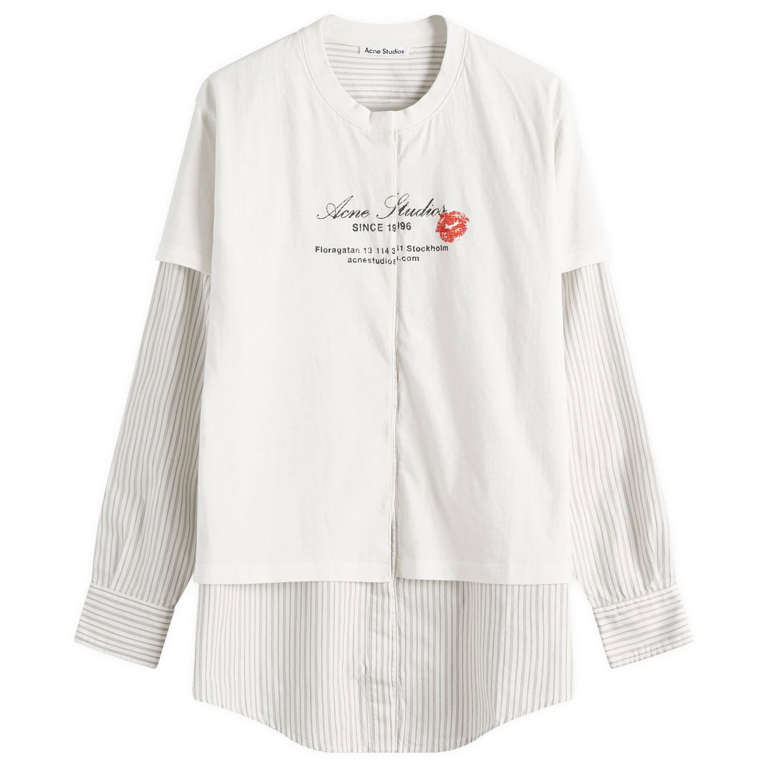 Skjorta Acne Studios Acne Studios Eliah Double Layer T-Shirt, Size Large Vit | AC0730-AEG, 0