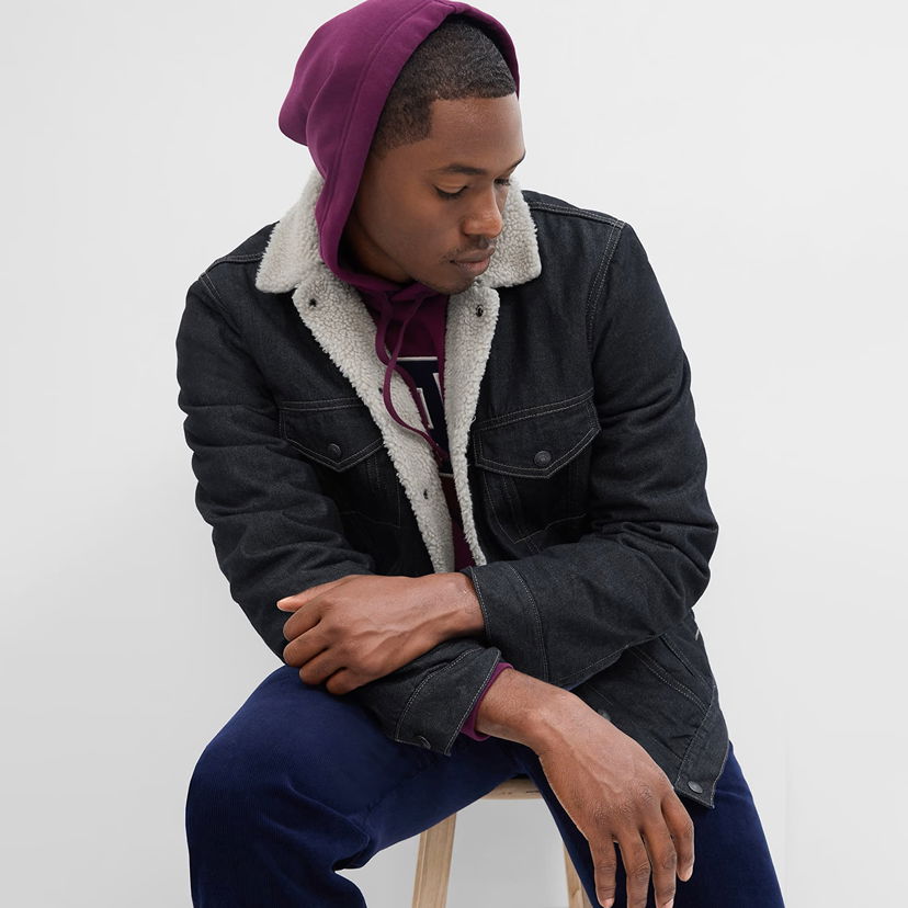 Jacka GAP Jacket Cozy Denim Jacket Rinsed M Svart | 736375-00